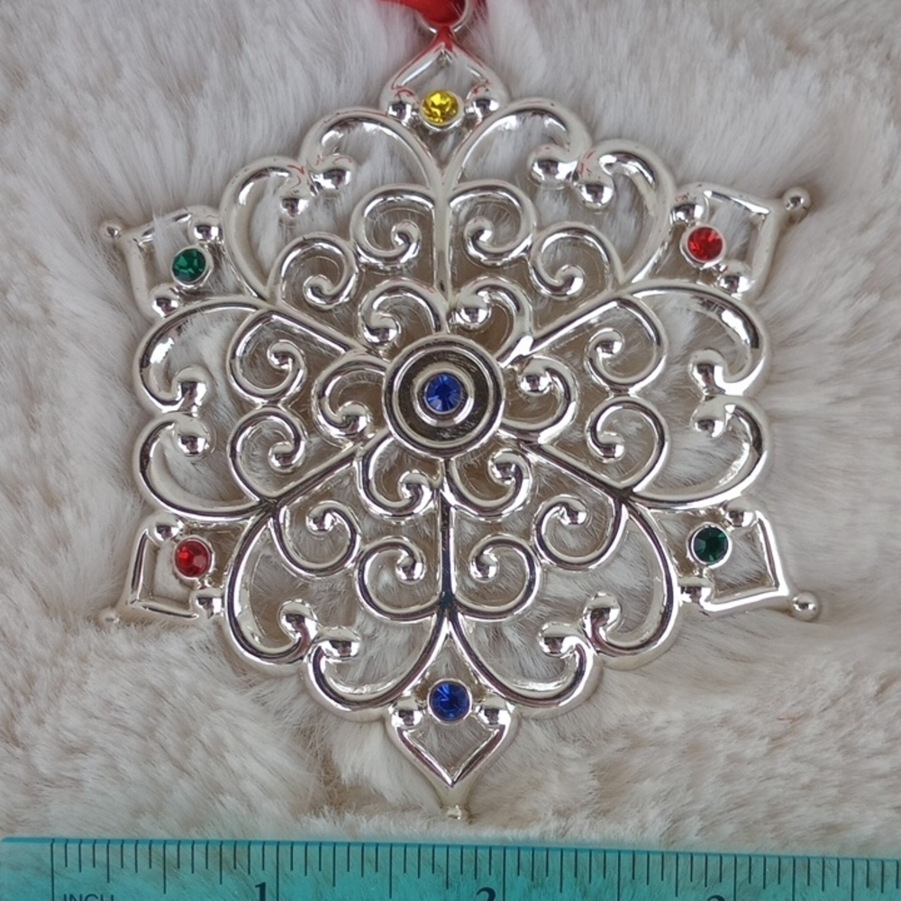 Lenox Silver Ornaments with Red Accents - Picture 6 of 7